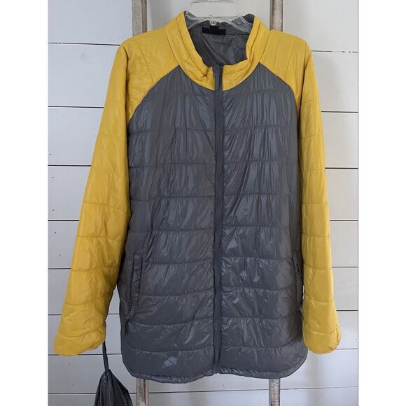 KS Sport By Kingsize Men's Big & Tall Lightweight Packable Puffer Yellow 3XL